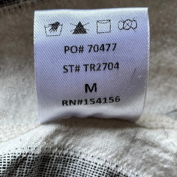 Mod Ref Striped Button Blouse Boxy  Relaxed Ruffle Collar Minimalist Cotton Sz M - Picture 5 of 14